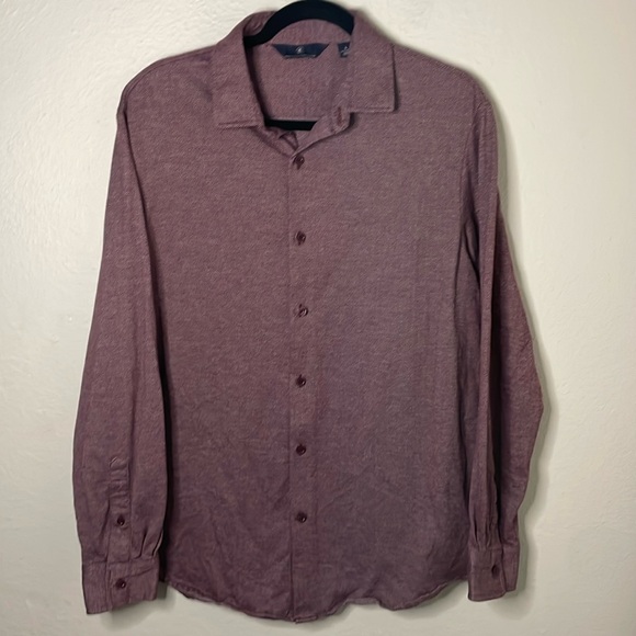 Hart Schaffner Marx long sleeve button down shirt. men's large Maroon red - Picture 1 of 8